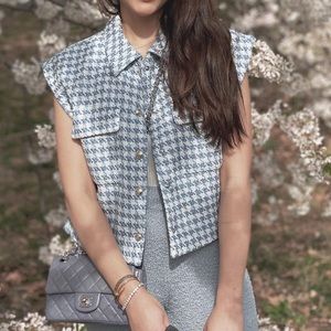 ZARA Textured Vest With Buttons S